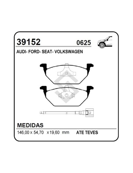 Vr Past. Freno Del. Audi A3/altea/bora/cordoba/cross Fox/fox/golf/ibiza/toledo/suran/suran Cross/leon/new Beetle/vento