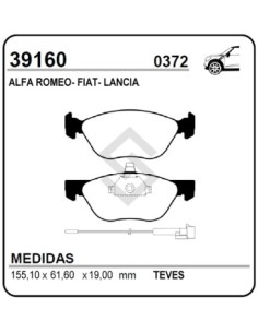 Vr Past. Freno Del. Marea / Bravo / Brava / A.romeo 145 / Quadrifoglio - 95/96
