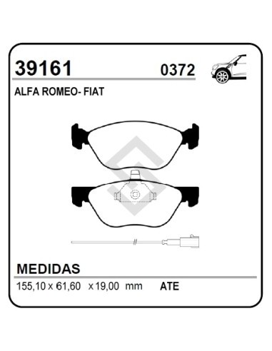 Im Past. Freno Del. A.romeo 147 1.6i - 1.9 Jtd 16v - 2.0i Twin Spark