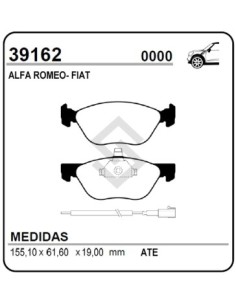 Vr Past. Freno Del. Idea Adventure 06/... - A.romeo 146 1.6i - 1.9 Jtd 16v - 2.0i Ts 94/...