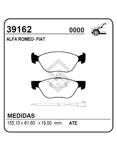 Vr Past. Freno Del. Idea Adventure 06/... - A.romeo 146 1.6i - 1.9 Jtd 16v - 2.0i Ts 94/...