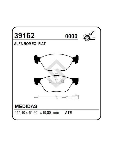 Vr Past. Freno Del. Idea Adventure 06/... - A.romeo 146 1.6i - 1.9 Jtd 16v - 2.0i Ts 94/...
