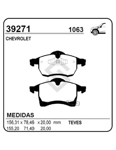 Ch Past. Freno Del. Meriva 1.8 10/... Vectra (aro 15) 10/... Zafira 10/... Astra 10/...