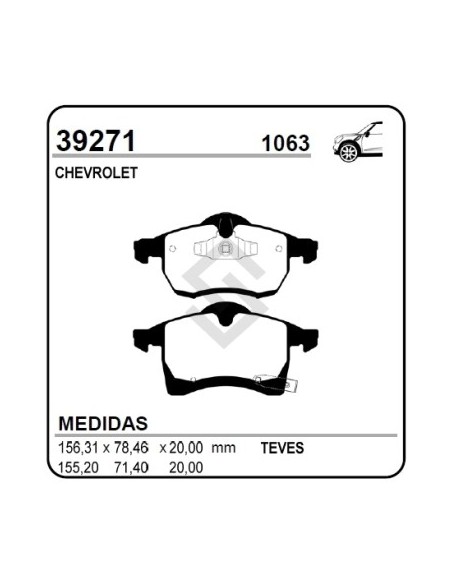 Ch Past. Freno Del. Meriva 1.8 10/... Vectra (aro 15) 10/... Zafira 10/... Astra 10/...