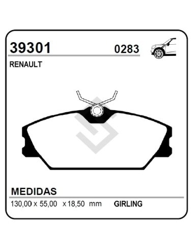 Rt Past. Freno Del. Clio Ii 98/... Laguna 01/... Berlina - Safrane 96/...