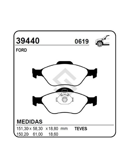 Fd Past. Freno Del. Courier / Ecosport / Fiesta (ancha)