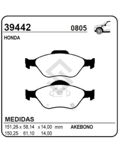 Im Past. Freno Del. Honda Fit 03/... Esp. 14.5 Mm