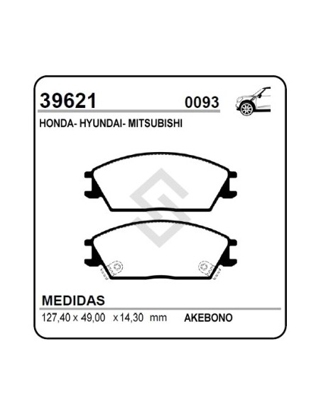 Im Past. Freno Del. Accord 83/95 - Hyundai Accent - Mitsubishi Precis
