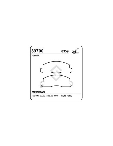 Vr Past. Freno Del. Toyota Coaster / Dyna 3400 / 3700 / 4000