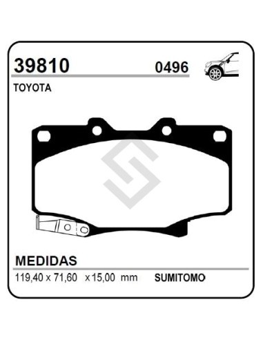 Im Past. Freno Del. Hilux 05/.. - Land Cruiser 4x4 90/94 Pick-up / Lexus Lx 450