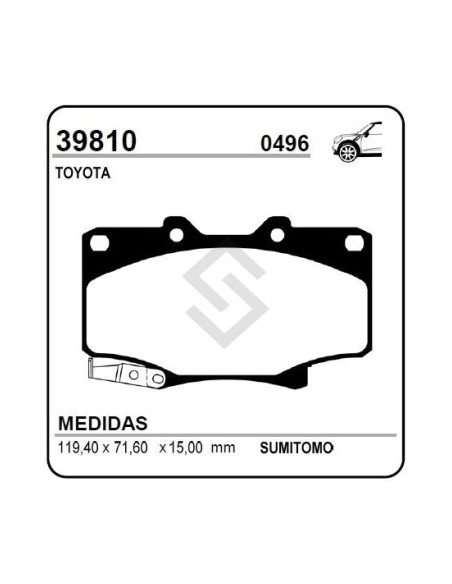 Im Past. Freno Del. Hilux 05/.. - Land Cruiser 4x4 90/94 Pick-up / Lexus Lx 450
