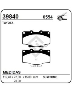 Vr Past. Freno Del. Toyota 4 Runner/t100 4wd - 92/...