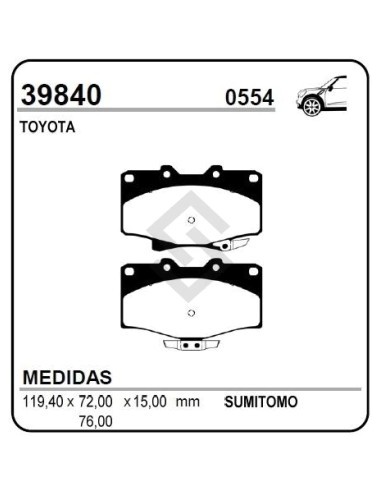 Vr Past. Freno Del. Toyota 4 Runner/t100 4wd - 92/...