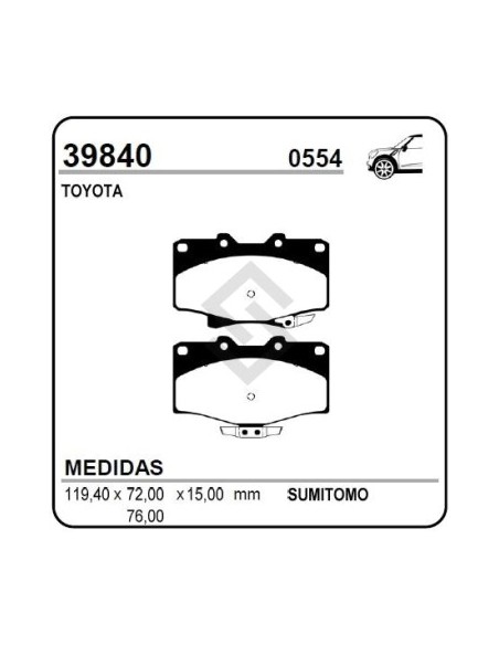 Vr Past. Freno Del. Toyota 4 Runner/t100 4wd - 92/...