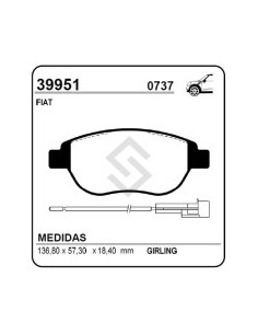 Ft Past. Freno Del. Stilo 1.8 16v 1.9jtd 01/.. - Idea 1.8 16v 03/.. - C/sensor