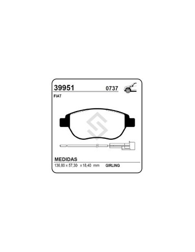 Ft Past. Freno Del. Stilo 1.8 16v 1.9jtd 01/.. - Idea 1.8 16v 03/.. - C/sensor