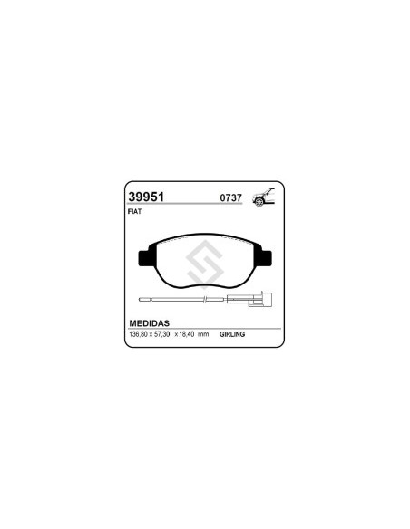 Ft Past. Freno Del. Stilo 1.8 16v 1.9jtd 01/.. - Idea 1.8 16v 03/.. - C/sensor