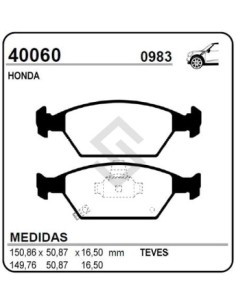 Im Past. Freno Del. Honda City 09/... / Fit 1.4-1.5 16v 09/... /  New Fit 09/...