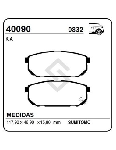 Im Past. Freno Tras. Kia Sorento (jc) 2.4i/2.5/3.5 02/...