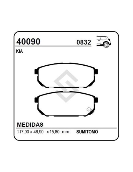 Im Past. Freno Tras. Kia Sorento (jc) 2.4i/2.5/3.5 02/...