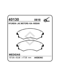 Vr Past. Freno Del. Hyundai Accent / Elantra / Excell 1.3