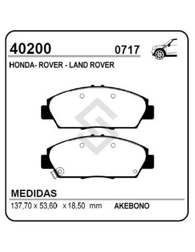 Im Past. Freno Del. Accord / Prelude / Rover 600