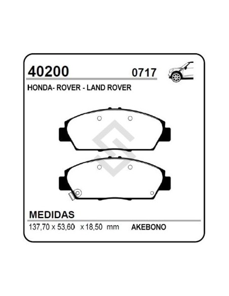 Im Past. Freno Del. Accord / Prelude / Rover 600