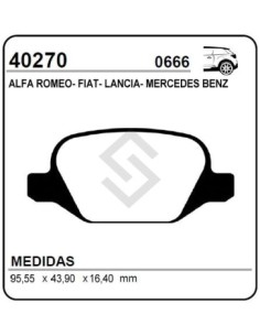 Ft Past. Freno Tras. Linea 09/...  A. Romeo 147 00/... M. Benz Clase A 99/...