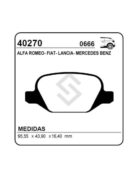 Ft Past. Freno Tras. Linea 09/...  A. Romeo 147 00/... M. Benz Clase A 99/...