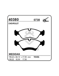 Vr Past. Freno Del. Meriva Gl 1.8 8v 02/... Zafira 2.0 8v 02/10