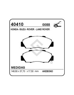 Vr Past. Freno Del. Accord / Acura / Nsx