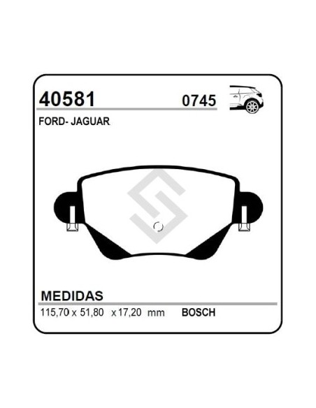 Fd Past. Freno Tras. Mondeo Iii (11/00-02/07) Kangoo 01/... 1.6 I 16v 4x4- 1.9 Idc