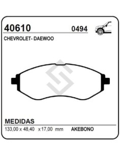 Vr Past. Freno Del. Aveo 05/08 - Spark 2010/... - / Daewo Nubira 98-99 T-major 98-99