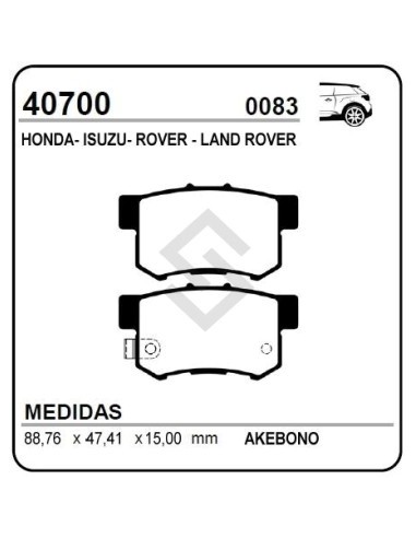 Im Past. Freno Tras. Honda Cr-v 02/04 - Accord 90/96 - Legend Ii - Land Rover 93/98
