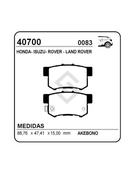 Im Past. Freno Tras. Honda Cr-v 02/04 - Accord 90/96 - Legend Ii - Land Rover 93/98