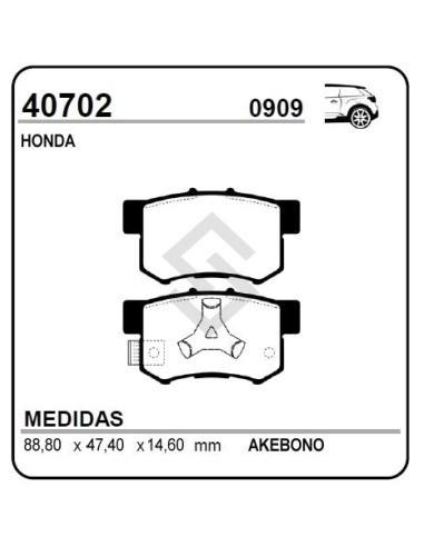 Im Past. Freno Tras. Honda Cr-v 05/06