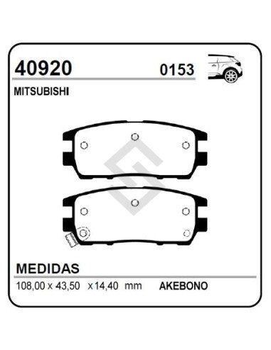 Im Past. Freno Tras. Mitsubishi L-300 90/.. 2.5 / Montero 91/... 2.3td
