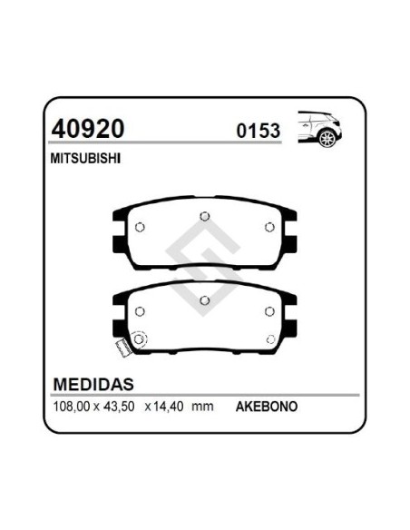 Im Past. Freno Tras. Mitsubishi L-300 90/.. 2.5 / Montero 91/... 2.3td