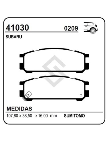 Im Past. Freno Tras. Subaru Legacy .../99 - Forester 2.0 97/... - Griega 90/94 - Svx 90/94