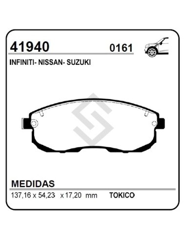 Im Past. Freno Del. Nissan Tiida 1.8 07/... /200 Sx / 350 Z / Altima I / Maxima Iii / Sentra V