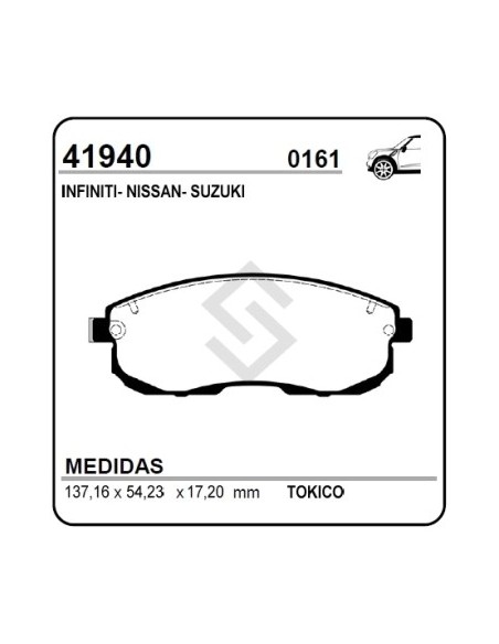 Im Past. Freno Del. Nissan Tiida 1.8 07/... /200 Sx / 350 Z / Altima I / Maxima Iii / Sentra V