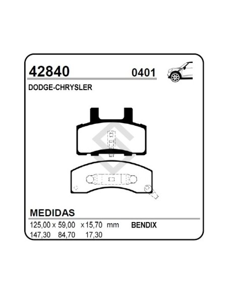 Im Past. Freno Del. Dodge  Ram 2500 94/99 (fina)