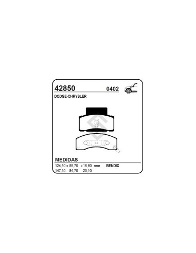 Im Past. Freno Del. Dodge  Ram 2500 94/99 (gruesa)