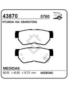 Im Past. Freno Tras. Hyundai Santa Fe I / Tucson - Kia Carens / Sportage - Ssangyong Rodius