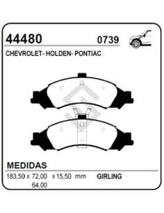 Ch Past. Freno Del. Omega 2.8-3.8 V6 98/... - Pontiac Gto 69/...