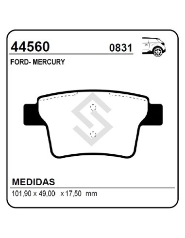 Fd Past. Freno Tras. Mondeo Iii 05/... / Five Hundred / Freestyle / Turnier / Mercury Montego