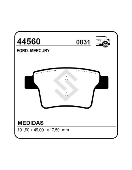 Fd Past. Freno Tras. Mondeo Iii 05/... / Five Hundred / Freestyle / Turnier / Mercury Montego