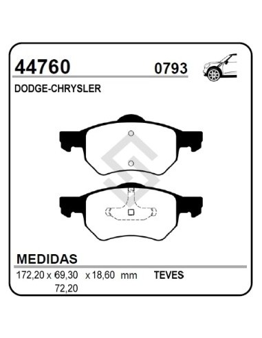 Im Past. Freno Del. Dodge Caravan Iii 00/... - Town & Country 99/08 - Voyager Iii 00/...