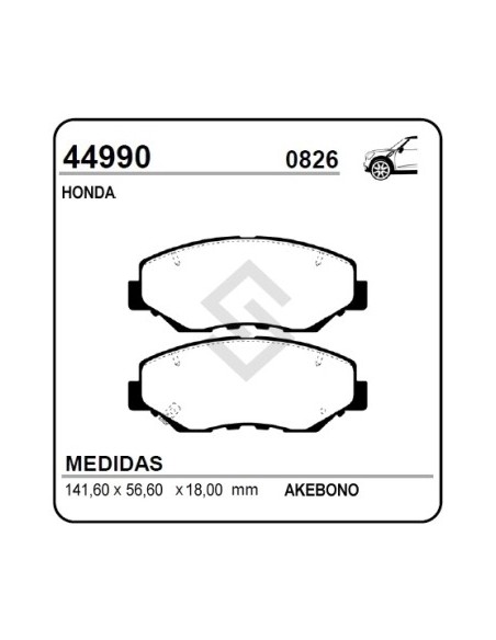 Im Past. Freno Del. Honda Accord Viii / Accord Viii Tourer 03/... / Cr-v Ii 2.0 02/...