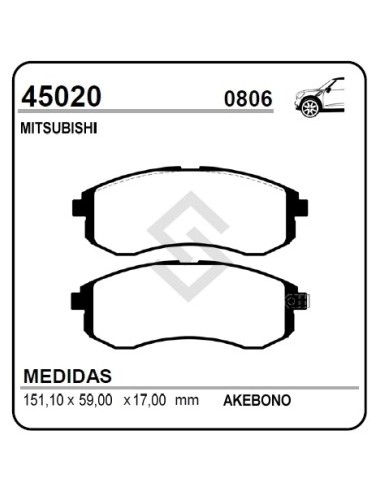 Im Past. Freno Del. Mitsubishi L-200 Sport 2.5 Hpe / 2.5 D. / Montero Sport